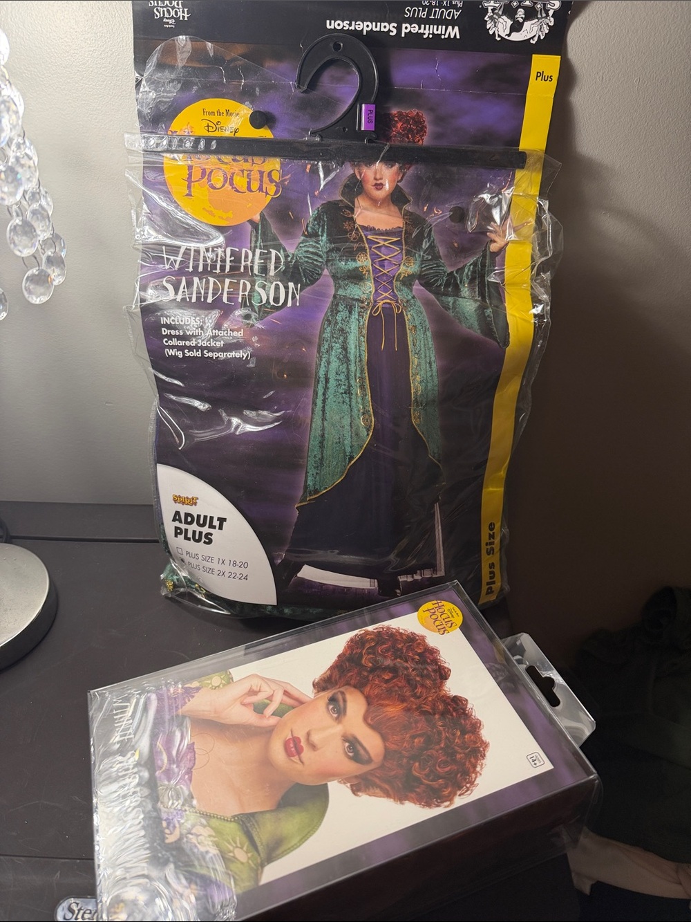 Disney Winifred Sanderson Costume Dress in Green & Purple with Gold Trim